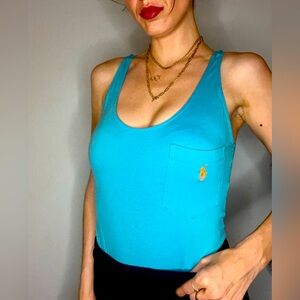 RALPH LAUREN POLO RARE VINTAGE BLUE BODY SUIT